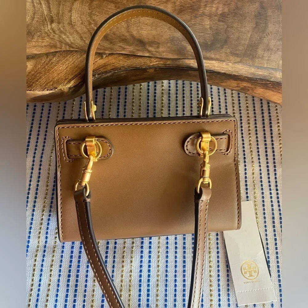 Tory Burch Lee Radziwill Nano Bag Moose Brow NEW